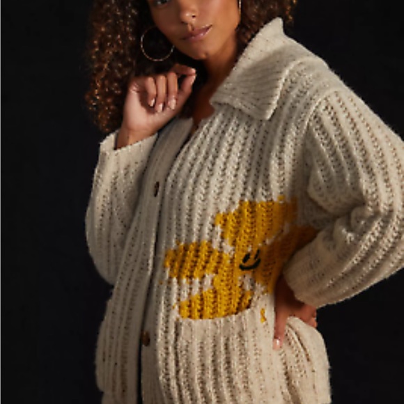 Anthropologie Pilcro Flower Cardigan - new no tags - Picture 7 of 8